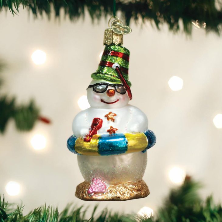 Beach Snowman Christmas Ornament  |  Nature Nature Nature