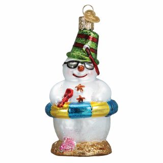 Beach Snowman Christmas Ornament  |  Nature Nature Nature