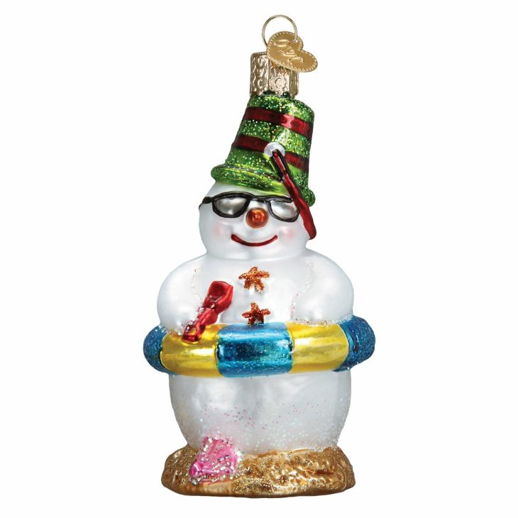 Beach Snowman Christmas Ornament  |  Nature Nature Nature