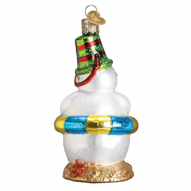 Beach Snowman Christmas Ornament  |  Nature Nature Nature