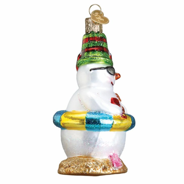 Beach Snowman Christmas Ornament  |  Nature Nature Nature