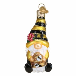 Bee Happy Gnome Ornament  |  Outdoor Fantasy Fantasy