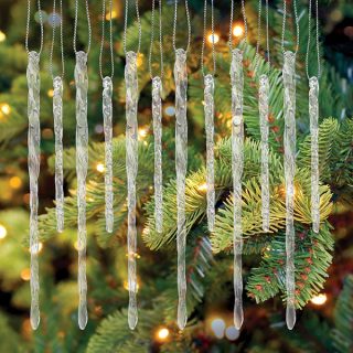 Clear Glass Icicles Set Of 24 Ornament  |  Nature Nature Nature