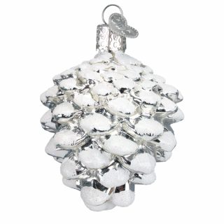 Snow-Capped Silver Snowy Cone Ornament  |  Nature Nature Nature