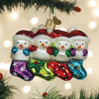 Snow Family Of 4 Ornament  |  Personalization Personalization Personalization