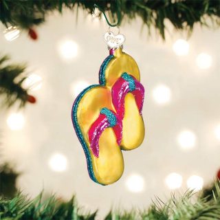 Yellow Flip-Flops Ornament  |  Travel Travel Travel